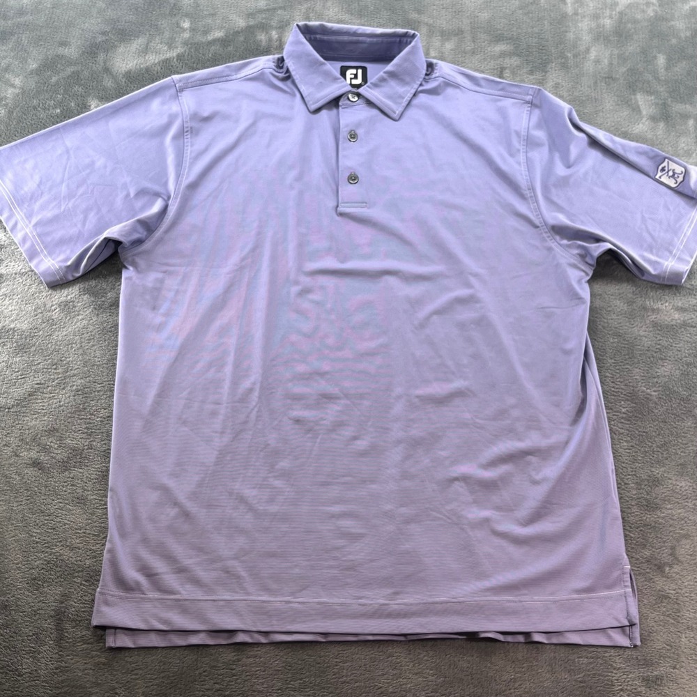 FootJoy Mens Purple Micro Stripe Performance Golf Polo Shirt Large 1009358